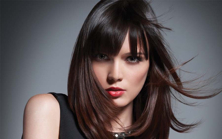 Sleek fringe hairstyle at Salon Rami Roumieh